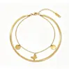 Pulsera popular de titanio y acero estilo ins, moderna, versátil, corazón, mariposa, estrella, geométrica, de acero inoxidable, joyería para la mano