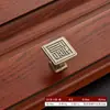 Maçanetas de Cobre Estilo Antigo para Armários Clássicos Chineses Retrô, Gavetas, Sapateiras, Portas de Guarda-Roupa, Móveis, com Desenhos Vermelhos e Tradicionais