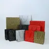 Bolsa de Papel Estampada en Oro con Patrón de Diamantes en Relieve, Bolsa de Mano Engrosada, Bolsa de Regalo Souvenir, Bolsa de Empaque para Regalo de Negocio, Bolsa de Regalo