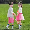 Conjunto de Ropa de Verano para Niños y Niñas, Atuendos para Hermanos, Camisas de Nuevo Estilo 2026, Uniformes de Clase de Manga Corta, Ropa para Actuaciones