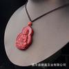 Pingente de Cinábrio Zijin Cinábrio Guanyin Buda Pingente de Cinábrio Buda com Corda Fornecimento ao Vivo Atacado