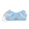 Bolso de Nube Plegado Brillante Nuevo 2026 con Decoración de Lazo de Encaje de Perlas, Bolso Pequeño de Hombro Cruzado para Niñas