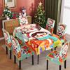 Mantel navideño con estampado para silla, impermeable y a prueba de aceite, decoración festiva, mantel de comedor, funda universal para silla para el hogar.