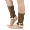 Cobre-pernas de Lã Transfronteiriços para Outono e Inverno, Novos Cobre-pernas Curtos Estilo Coreano com Renda, Leggings, Cobre-botas, Cobre-pernas Torcidos, Versátil
