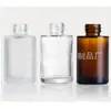 Botella cuentagotas redonda recta de vidrio transparente esmerilado de 30 ml para líquidos, botella de esencia de 30 ml, botella de aceite de esencia de hombro plano marrón