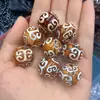 Pulseira Colar com Contas, Contas Budistas, Padrão Antigo do Tibete, 20 Contas Dzi de Ágata, Contas Redondas, Contas Soltas, Mercadoria B