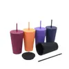 Vaso Sencillo con Popote, Verano Bebida Fría Jugo Refresco, Vaso de Agua de Plástico Portátil de Baja Capacidad, Exclusivamente para Venta Transfronteriza