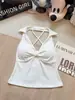 Algodão Puro Gola Reversível Ombro a Ombro Sem Mangas Roupa Íntima Cintura Ajustada Puro Desejo Hot Girl Camiseta Regata para Mulheres com Bojos e Roupas Íntimas Bustier