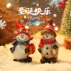 Decoración de Escritorio Exclusiva Transfronteriza de Papá Noel y Muñeco de Nieve Adornos Pequeños Mini Escena Navideña Accesorios para Disparos de Maquetas