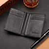 Fabricante Venta al por mayor Cuero Genuino Primera Capa Cuero Vacuno Estuche de Cuero para Licencia de Conducir Soporte para Tarjeta de Vehículo Motorizado Billetera Tarjetero Billetera Vertical para Hombre