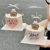 Dia dos Namorados Chinês de 2025 Urso Casal Jenga Decoração de Bolo Enfeites Amor Amor Cartão Plug-in de Confissão