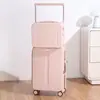 Maleta de Alta Gama Personalizada de Fábrica para Mujer, Gran Capacidad, Ligera, Ruedas Universales Silenciosas, Estuche de Viaje, Equipaje de Mano, Estuche con Asa Ancha