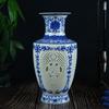Jingdezhen Azul e Branco Pastel Oco Porcelana Casa Estilo Chinês Sala de Estar Decoração Ornamentos Escultura em Cerâmica Artesanato Presentes