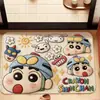 Alfombra decorativa de dibujos animados de Shin-chan, absorbente de agua, secado rápido, resistente al desgaste, tapete de suelo de tierra de diatomeas, se puede cortar a medida, fácil de mantener, tapete antideslizante para pies