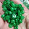 Jade Seco Verde Embossado Dragão de Ferro Acessórios de Vida Peças de Jade Folhas de Felicidade Dupla Pétalas Tubos de Jade com Contas Anel de Lótus de Jade