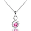Colar com Pingente de Diamante Red Swan Mosan Ao Vivo Online Transfronteiriço Acessórios Femininos Moda Nicho Ins Colar Clavícula Joias