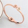 Pulseira de Aço Titânio Mais Vendida Joia de Mão Feminina Presente Promoção Publicitária Pulseira de Feriado Ouro Rosa Dez Mil Anos Moda