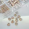 Champagne Cintilante Fundo Plano Zircônia Arte de Unha Diamante Fundo Plano Médio Zircônia Diamante Formato Especial Olho de Cavalo Coração Gota de Água Joia de Unha