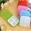 Pastillero Especial Transfronterizo de Cuatro Compartimentos con Tapa de Plástico Escarchado Cuadrado Portátil para Equipaje de Mano Caja de Almacenamiento de Pastillas