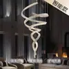 Lujoso candelabro de cristal estilo ligero para sala de estar de villa, juego de 6 piezas para iluminación de escalera de dúplex, luz principal de loft de diseñador, hierro forjado