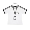 Camiseta Deportiva de Manga Corta Estilo Americano para Mujer, Ajuste Delgado Estilo Coreano 2026 Nuevo Top Corto Adelgazante Rayado de Verano