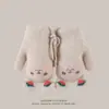 Luvas Infantis Kuromi para Bebês, Luvas Grossas de Meio Dedo e Cinco Dedos para Meninas no Inverno para Crianças, Quentes e Fofas Sanrio