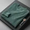 ¡Se ve muy cálido! Suéter térmico delgado de cuello redondo para hombre, top de otoño e invierno