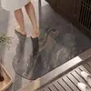 Alfombrilla de Piso para Baño con Patrón de Mármol, Forma Especial de Nube, Terciopelo de Cristal, Lavable, Antideslizante, Secado Rápido, Felpudo