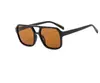 Gafas de sol cuadradas de doble puente con tachuelas de arroz europeas y americanas, gafas de sol de moda nuevas, gafas de sol retro de forma cóncava para hombre y mujer