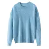 Invierno 2026 Nuevo Estilo 100% Cachemira Cuello Redondo Tejido de Punto Manga Larga Manchas de Colores Cachemir Suave Cepillado Suéter Superior