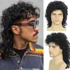 Peruca Nova Europeia e Americana Masculina Halloween Disco Punk Xale Cabelo Longo Cacheado Preto Fofo Capuz Lote
