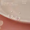 Brincos Originais Ganjia S999 Prata para Pé Coração Rosa Borboleta Moderna Moda Popular ins Doce Fofo Nicho para Cabelo Geracional