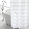 Cortina de ducha de peva con estampado de cuadros blancos transfronterizos, cortina de ducha, cortina de partición para baño, impermeable y a prueba de moho con aro para cortina de ducha