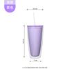 Vaso para Beber con Popote, Sencillo Estudiante Chica Portátil Transfronterizo Amazon Vaso de Popote de Plástico de Gran Capacidad