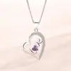 Pingente Coração de Amor em Prata Esterlina S925 Estilo Ins Colar com Letra em Formato de Coração Pequeno Coração de Pêssego Vazado Corrente para Clavícula Feminina Amor