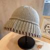 Sombrero japonés de pescador de punto cálido para otoño e invierno, versátil, para mujer, de internet, resistente al frío, estilo coreano.