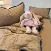 Juego de Cuatro Piezas de Algodón de Doble Capa para Maternidad e Infancia Francés Funda de Edredón Sábanas Juego de Tres Piezas para Dormitorio Mismo Estilo que Xiaohongshu