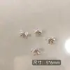 Arte de Uñas Transfronterizo Ultra Brillante Circonita Lazo Plateado Decoración de Uñas Celebridad de Internet Popular Venta Caliente Mariposa Pequeña Accesorios para Uñas Al por Mayor