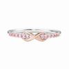 Amazon desea nuevo anillo de micro incrustación de 8 caracteres de la suerte moda simple ins anillo femenino una fila cola diamante rosa comida anillo
