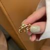 Anillo de Piedra Ojo de Gato Rosa Dorado Circonita para Mujer Lujo Ligero Gema Nicho Sentido del Diseño Abierto Estilo ins Personalidad Avanzada