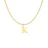 Collar con Colgante de Letra Inglesa A-Z de Venta Caliente Transfronteriza para Mujer Moda Acero Inoxidable Versátil Cadena para Clavícula Joyería