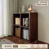 Madera maciza combinación libre sin rejilla almacenamiento de pared para sala de estar negro ocho compartimentos bajo expositor de libros