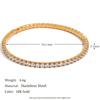 Moda Europea y Americana Diseño Elegante de Nicho Pulsera de Alta Gama Acero Inoxidable Chapado en Oro de 18K Pulsera Creativa Elástica de Circonitas