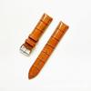 Pulseira de relógio de couro genuíno em estoque atacado primeira camada de couro de vaca pulseira de relógio padrão de bambu fivela de pino simples fivela borboleta para homens e mulheres