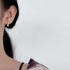 E1208 Pendientes Largos Asimétricos Estilo Europeo y Americano Exagerado Simple de Plata de Ley S925 para Mujer Estilo Frío Ins