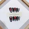 Nai Zi Uñas Portátiles Puras Hechas a Mano Otoño e Invierno Nuevo Ojo del Diablo Uñas Francesas Completamente Pintadas a Mano Parche de Arte para Uñas Ojo de Gato