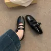 Temporada del Primer Encuentro: Zapatos Planos Rojos para Mujer, Estilo Ballet, Punta Redonda, Corte Bajo, Patchwork, Elásticos, Piel Suave, Modelo Nuevo 2026, Zapatos Planos Versátiles