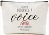 Serie de Bolsas Cosméticas Estampadas de Agradecimiento, Bolsas de Tocador Portátiles de Lino Denso Impermeables para Viaje, Regalos para Amigos, Familiares y Maestros