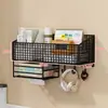 Estante de Pared Artefacto para Dormitorio Estantería de Noche para Dormitorio de Estudiantes Colgante de Pared sin Taladro Cesta Colgante para Litera Inferior