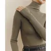 Top de Lujo Italiano Lavable 120s Lana Merino Dorada 160s Tejido de Punto Sin Costuras de Calibre 18 para Mujer